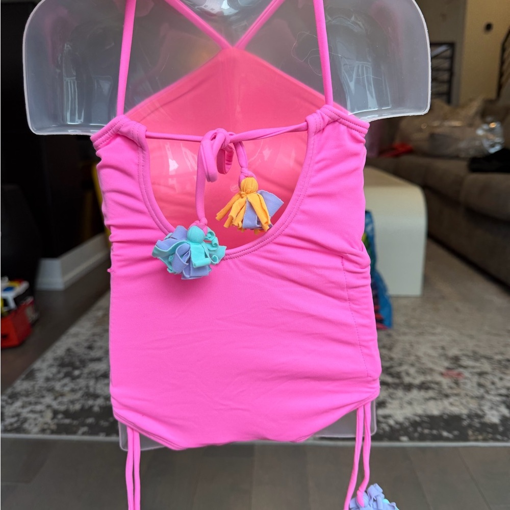 Designer From Denny’s! Peixoto Bright Pink Girls One-Piece Swimsuit - Picture 10 of 13